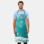 Frohe Weihnachtsschneeflocken Tree Blume & Stars Schürze (Getragen)