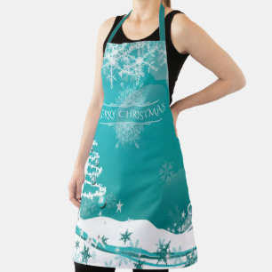 Frohe Weihnachtsschneeflocken Tree Blume & Stars Schürze