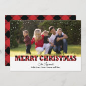 Frohe Weihnachtsschneekarte | Buffalo Kariert Feiertagskarte (Vorne/Hinten)