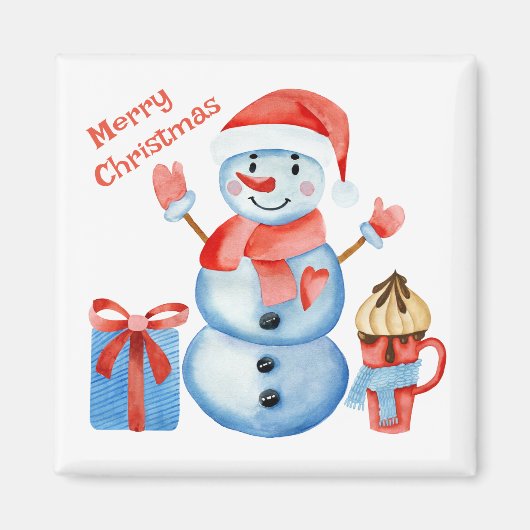 Frohe Weihnachtsschneemagnet Magnet (Vorne)