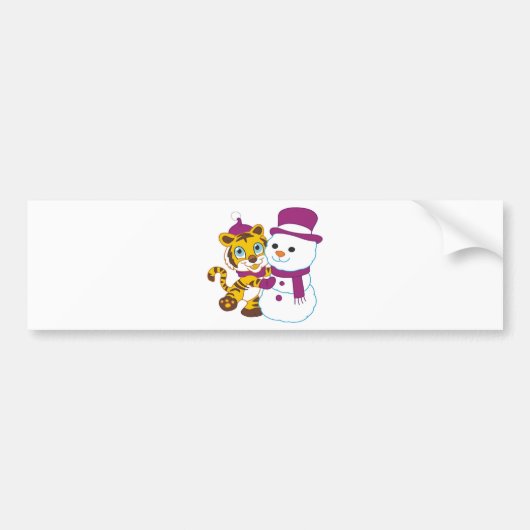 Frohe Weihnachtsschneemann Autoaufkleber (Vorne)