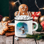 Frohe Weihnachtsschneemann & Birds Winter Szene Co Zweifarbige Tasse<br><div class="desc">Ein fröhlicher Schneemann in einer Winterlandschaft mit niedlichen Vögeln,  die auf den Armen hochragen.</div>