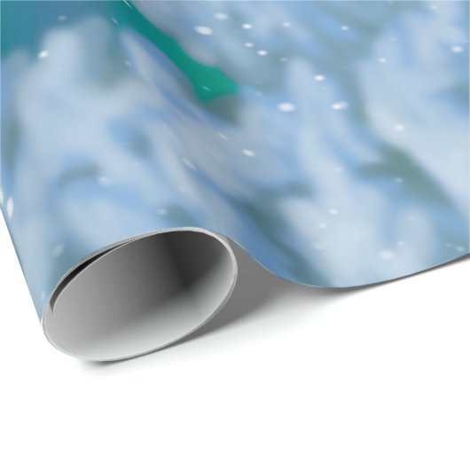 Frohe Weihnachtsschneemann & Birds Winterlandschaf Geschenkpapier (Rolleneckpunkt)