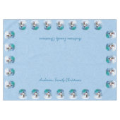 Frohe Weihnachtsschneemann & Birds Winterlandschaf Tischdecke (Vorderseite (Horizontal))