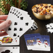 Frohe Weihnachtsschneemann & Niedliche Rentiere Spielkarten (In Situ)