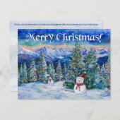 Frohe Weihnachtsschneemann - Postkarte (Vorne/Hinten)