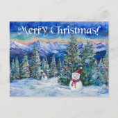 Frohe Weihnachtsschneemann - Postkarte (Vorderseite)