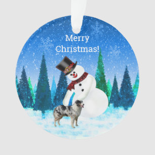 Frohe Weihnachtsschneemann und australischer Schä Ornament