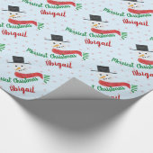 Frohe Weihnachtsschneemann und irgendein Name Geschenkpapier (Ecke)