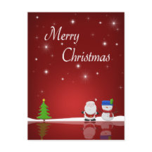 Frohe Weihnachtsschneemann und Weihnachtspostkarte