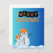 Frohe Weihnachtsschneemänner Feiertagskarte (Vorne/Hinten)