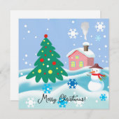 Frohe Weihnachtsschneemänner Feiertagskarte (Vorne/Hinten)