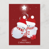 Frohe Weihnachtsschneemänner Feiertagspostkarte (Vorderseite)