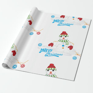 Frohe Weihnachtsschneemänner Geschenkpapier