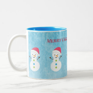 Frohe Weihnachtsschneemänner Individuelle Name Te Zweifarbige Tasse