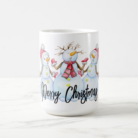 Frohe Weihnachtsschneemänner Kaffeepause Tasse (Mittel)