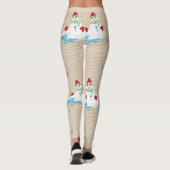 Frohe Weihnachtsschneemänner Leggings (Rückseite)