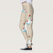 Frohe Weihnachtsschneemänner Leggings (Links)