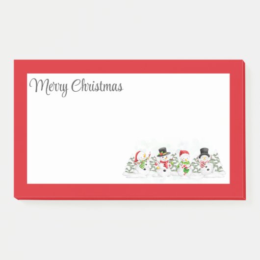 Frohe Weihnachtsschneemänner Post-it-Notizen Post-it Klebezettel (Vorderseite)
