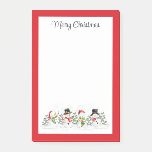 Frohe Weihnachtsschneemänner Post-it-Notizen Post-it Klebezettel (Vorderseite)