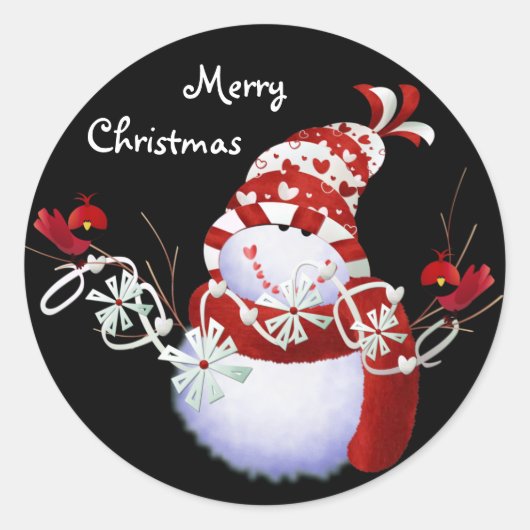 Frohe Weihnachtsschneemänner Stickers (Vorderseite)