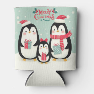 Frohe Weihnachtsschneepinguine Dosenkühler