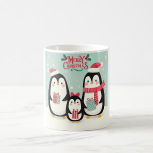 Frohe Weihnachtsschneepinguine Kaffeetasse