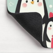 Frohe Weihnachtsschneepinguine Mousepad (Ecke)