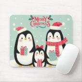 Frohe Weihnachtsschneepinguine Mousepad (Mit Mouse)