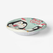 Frohe Weihnachtsschneepinguine Pappteller (Gewinkelt)