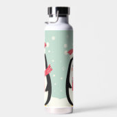 Frohe Weihnachtsschneepinguine Trinkflasche (Rechts)