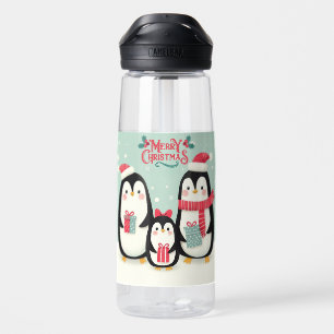 Frohe Weihnachtsschneepinguine Trinkflasche