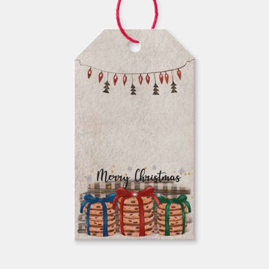 Frohe Weihnachtsschokolade Chip Cookies Geschenkanhänger (Vorderseite)
