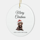 Frohe Weihnachtsschokolade Labrador Keramik Ornament (Links)