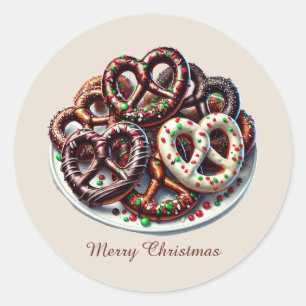 Frohe Weihnachtsschokoladensorten Runder Aufkleber
