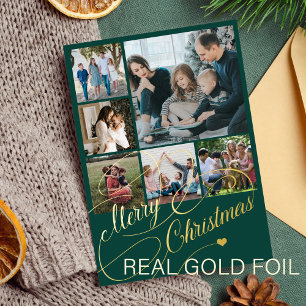 Frohe Weihnachtsschrift 6 Foto Collage Family Folien Feiertagskarte