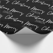 Frohe Weihnachtsschrift aus dem Namen Nordic Cousy Geschenkpapier (Ecke)