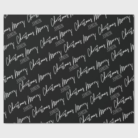 Frohe Weihnachtsschrift aus dem Namen Nordic Cousy Geschenkpapier (Flach)