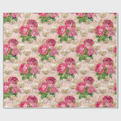 Frohe Weihnachtsschrift Bauble Gold Pink Mint Gree Geschenkpapier (Flach)