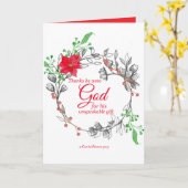 Frohe Weihnachtsschrift Corinthians Poinsettia Karte (Gelbe Blume)