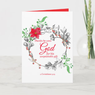 Frohe Weihnachtsschrift Corinthians Poinsettia Karte