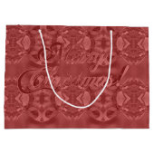 Frohe Weihnachtsschrift Elegant Burgundy Red Große Geschenktüte (Rückseite)