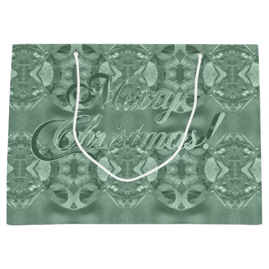 Frohe Weihnachtsschrift Elegant Mint Green Große Geschenktüte (Vorderseite)