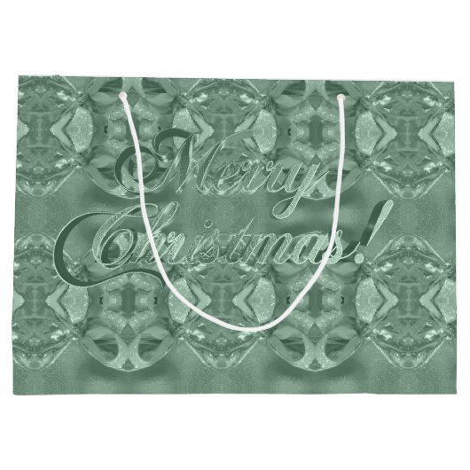 Frohe Weihnachtsschrift Elegant Mint Green Große Geschenktüte (Rückseite)