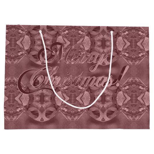 Frohe Weihnachtsschrift Elegant Red Copper Große Geschenktüte (Rückseite)