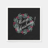 Frohe Weihnachtsschrift Hübsch festlich Serviette (Vorderseite)