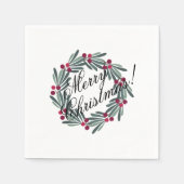 Frohe Weihnachtsschrift Hübsch festlich Serviette (Vorderseite)