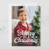 Frohe Weihnachtsschrift klassisches Foto Feiertagskarte (Vorderseite)