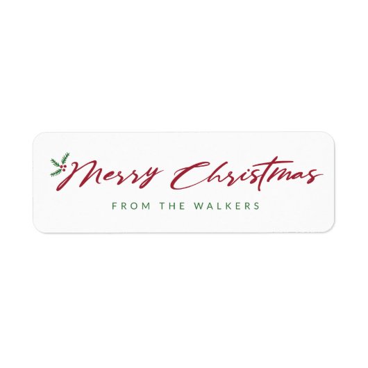 Frohe Weihnachtsschrift mit Pine & Beries Design (Vorne)
