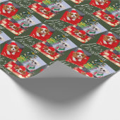 Frohe Weihnachtsschrift Moderne 3 Foto Personalisi Geschenkpapier (Ecke)